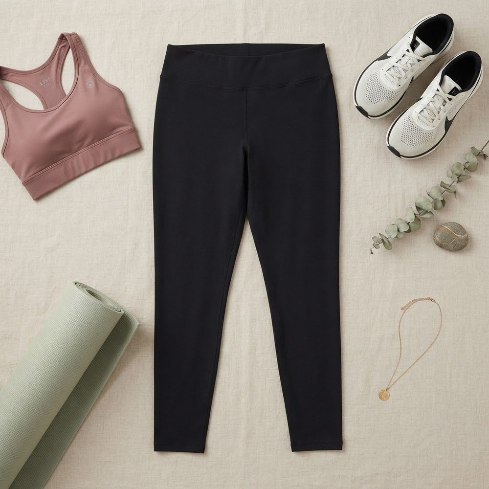 Livi Active Black Cotton Spandex Leggings Plus Size 18/20 Yoga Pants